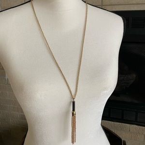 long gold chain dangle fashion necklace